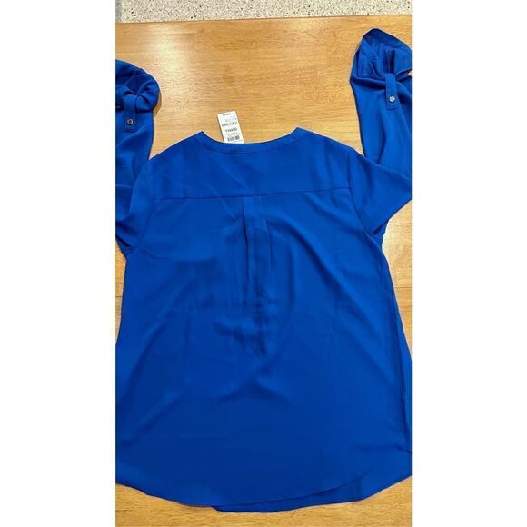 JM COLLECTION BLUE 1/2 BUTTON BLOUSE WOMENS SIZE S NEW P1-178 - Picture 11 of 11